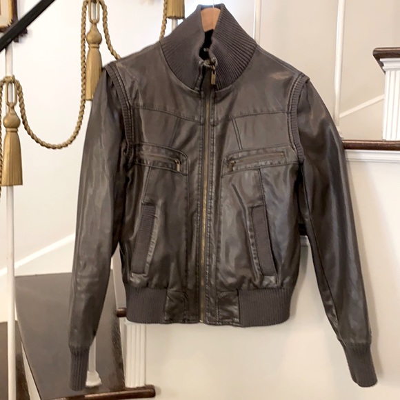 Faux leather bomber jacket, size S - Picture 1 of 5